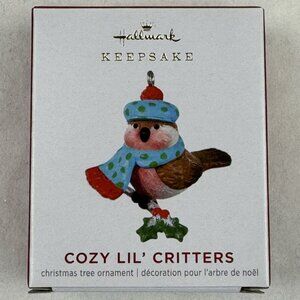 Hallmark 2021 Cozy Lil Critters Mini 1" Tree Ornament 3rd Bird all Bundled Up
